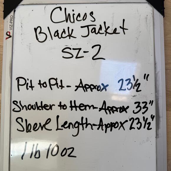 CHICOS OPEN FRONT LIGHTWEIGHT JACQUARD JACKET/COAT W/METALLIC THREADS SIZE 2 - Picture 6 of 6